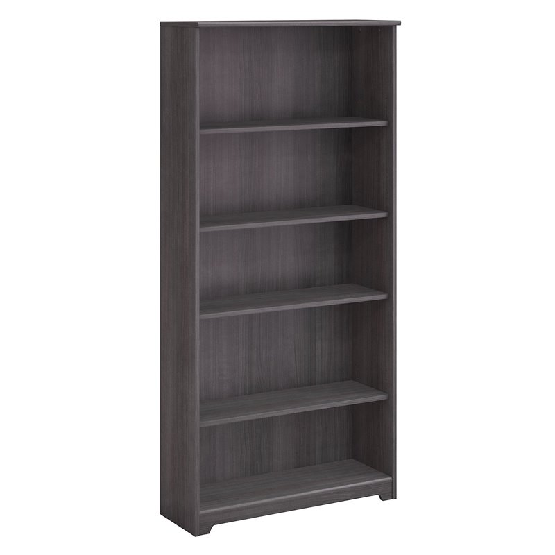 Home Square 2 Piece Engineered Wood Tall Bookcase Set in Heather Gray