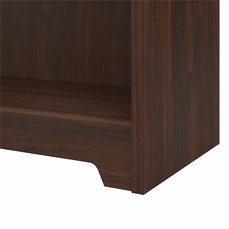 Home Square 2 Piece Engineered Wood Tall Bookcase Set in Modern Walnut