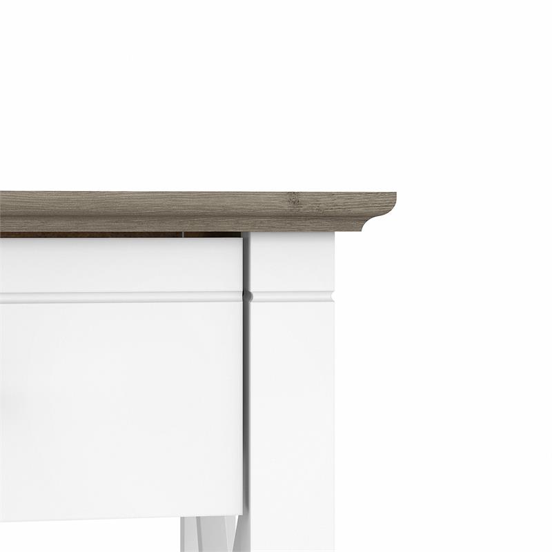 Home Square 2 Piece Wood End Table Set with Storage in Pure White and Gray