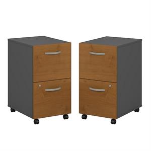 home square 2 piece engineered wood mobile filing cabinet set in natural cherry