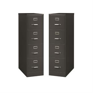 home square 2 piece metal vertical filing cabinet set with 4 drawer in charcoal