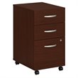 Home Square 2 Piece Wood Mobile Filing Cabinet Set with 3 Drawer in Mahogany