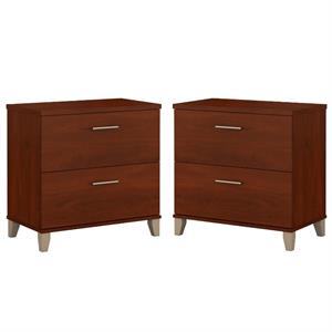 home square 2 piece wood lateral filing cabinet set in hansen cherry