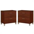 Home Square 2 Piece Wood Lateral Filing Cabinet Set in Hansen Cherry