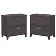 Home Square 2 Piece Wood Lateral Filing Cabinet Set in Storm Gray