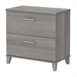 Home Square 2 Piece Wood Lateral Filing Cabinet Set in Platinum Gray