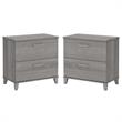 Home Square 2 Piece Wood Lateral Filing Cabinet Set in Platinum Gray