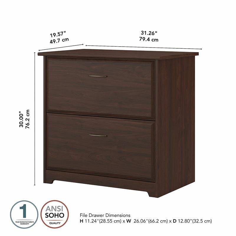 Home Square 2 Piece Engineered Wood Filing Cabinet Set in Modern Walnut