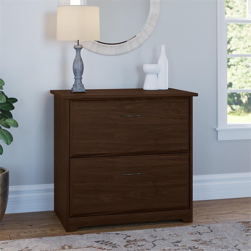 Home Square 2 Piece Engineered Wood Filing Cabinet Set in Modern Walnut