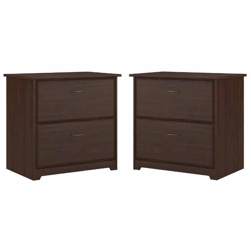 Home Square 2 Piece Engineered Wood Filing Cabinet Set in Modern Walnut