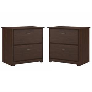 Home Square 2 Piece Engineered Wood Filing Cabinet Set in Modern Walnut