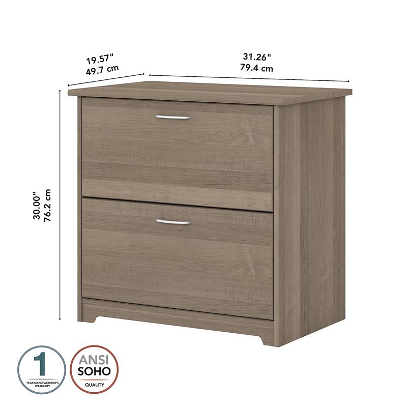 Home Square 2 Piece Engineered Wood Filing Cabinet Set in Ash Gray