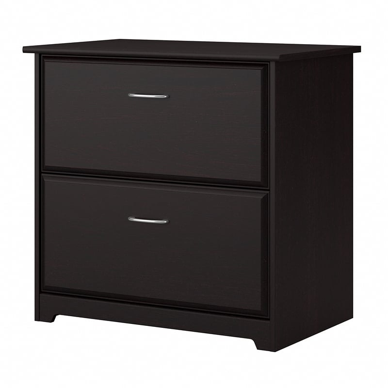 Home Square 2 Piece Engineered Wood Filing Cabinet Set in Espresso Oak
