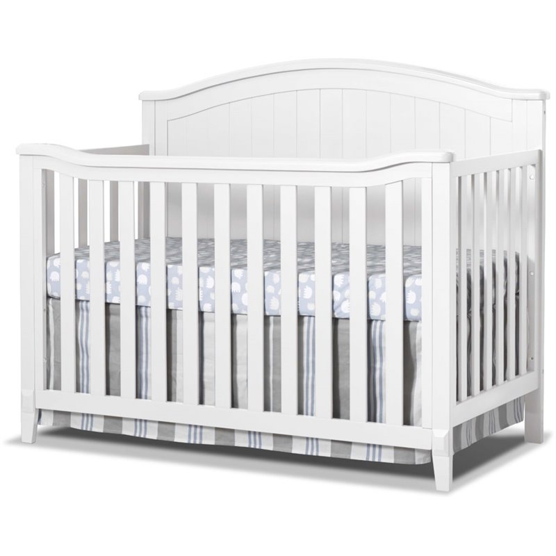 Baby Crib and 6 Drawer Double Dresser Set in White