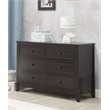Baby Crib 4 Drawer Chest and Double Dresser Set in Espresso