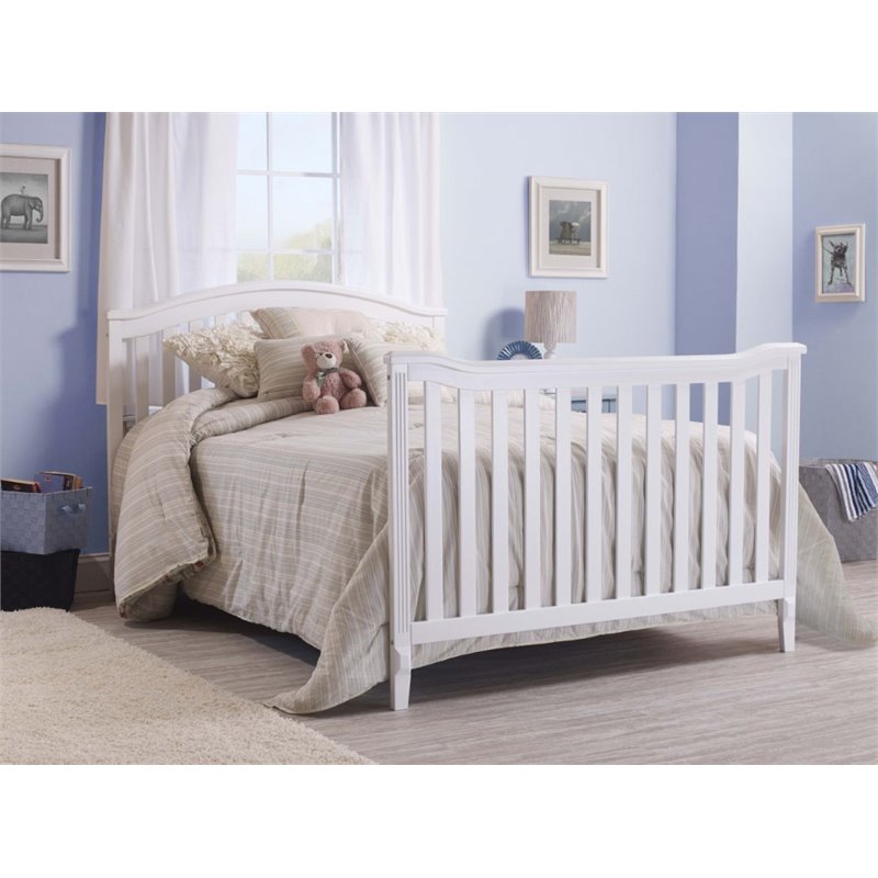 Baby Crib 4 Drawer Chest and Double Dresser Set in White