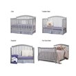 Baby Crib 4 Drawer Chest and Double Dresser Set in Gray