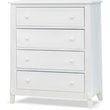 Baby Crib with 4 Drawer Chest and Double Dresser Set in White