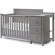 Baby Crib with 4 Drawer Cheat and Double Dresser Set in Weathered Gray