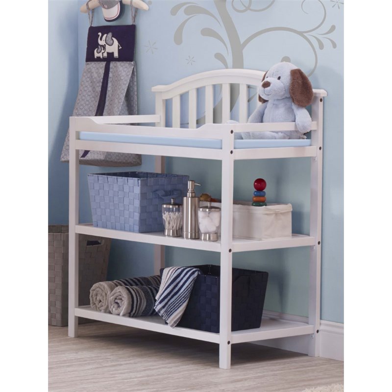 Baby Crib and Changing Table 2 Piece Set in White Cymax Business