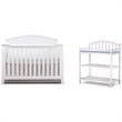 Baby Crib and Changing Table 2 Piece Set in White