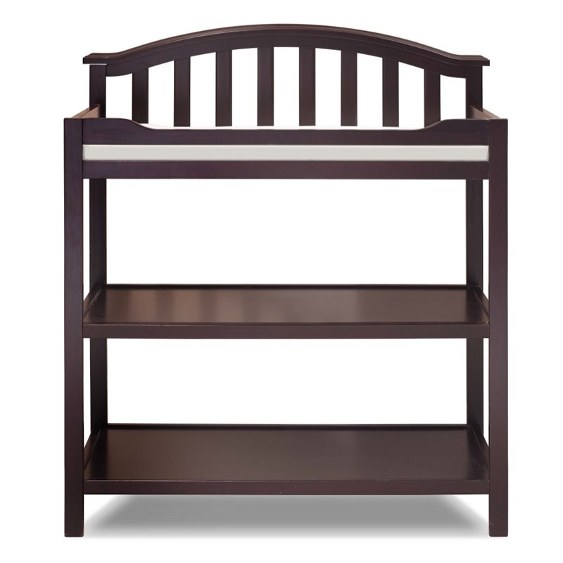 Baby Crib with Changing Table and 4 Drawer Dresser Set in Espresso