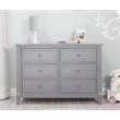 Baby Crib with Changing Table and 6 Drawer Double Dresser Set in Gray