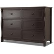 Baby Crib with Changing Table and 6 Drawer Double Dresser Set in Espresso