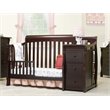 Baby Crib with Changing Table and 6 Drawer Double Dresser Set in Espresso