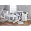 Baby Crib with Changing Table and 4 Drawer Dresser Chest Set in White