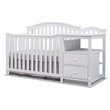 Baby Crib with Changing Table and Dresser Chest 2 Piece Set in White