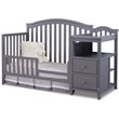 Baby Crib with Changing Table and Dresser Chest 2 Piece Set in Gray