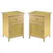 Home Square 2 Piece Wood Night Stand Set with Cabinet and Drawer in Natural