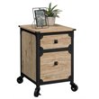 Home Square 2 Piece Wood Mobile Filing Cabinet Set in Milled Mesquite Beige