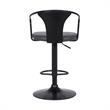 Home Square 2 Piece Faux Leather Adjustable Bar Stool Set in Black/Gray