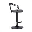 Home Square 2 Piece Faux Leather Adjustable Bar Stool Set in Black/Gray
