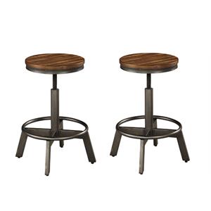 home square 2 piece torjin adjustable counter stool set in brown and gray