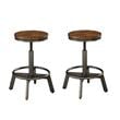 Home Square 2 Piece Torjin Adjustable Counter Stool Set in Brown and Gray
