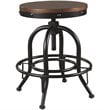 Home Square 2 Piece Swivel Counter Stool Set with Wood Top in Brown and Black