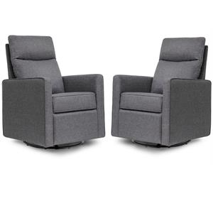 home square pillowback swivel glider in shadow gray ( set of 2 )