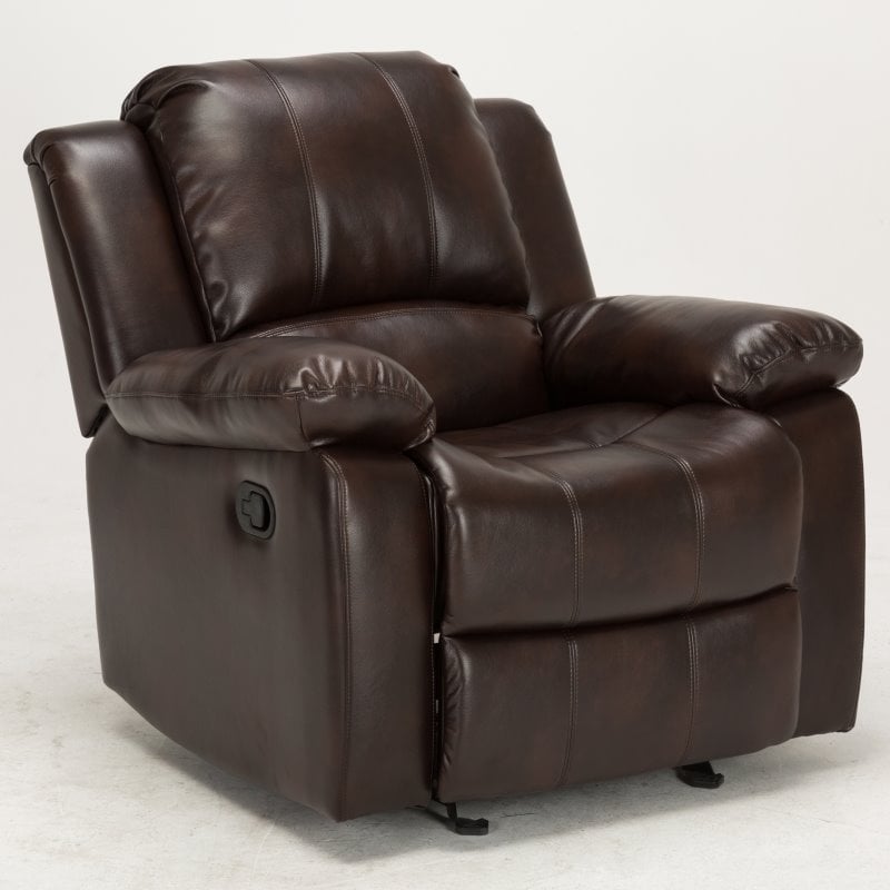 Home Square Burnished Brown Faux Leather Recliner ( Set of 2 )