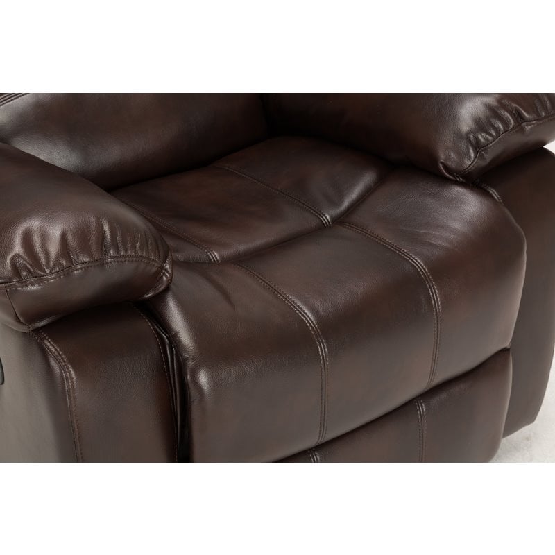 Home Square Burnished Brown Faux Leather Recliner ( Set of 2 )
