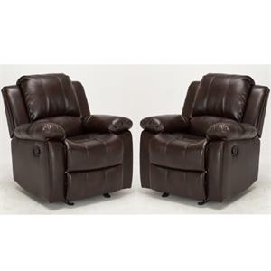 home square burnished brown faux leather recliner ( set of 2 )
