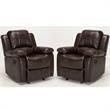 Home Square Burnished Brown Faux Leather Recliner ( Set of 2 )