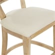 Home Square 3 Piece Coastal Linen Fabric Counter Stool Set in Beige
