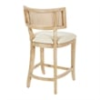 Home Square 3 Piece Coastal Linen Fabric Counter Stool Set in Beige