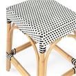 Home Square 3 Piece Rattan Counter Stool Set in Black and White