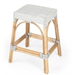 Home Square 3 Piece Rattan Counter Stool Set in Gray and White
