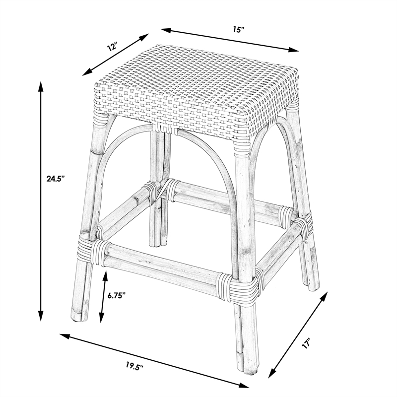 Home Square 2 Piece Counter Stool Set in Twilight Blue