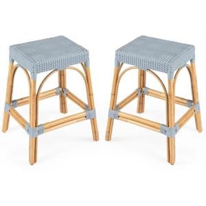 Home Square 2 Piece Counter Stool Set in Twilight Blue